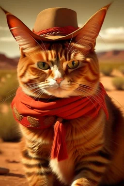 gato de colorado, vestido de cowboy, dentro de el lejano oeste. estilo caricatura