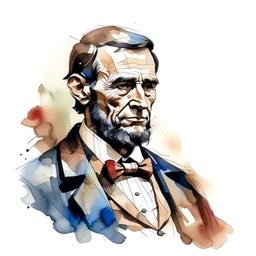 abraham lincoln outline icon water color