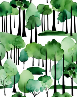 WATERCOLOR GREEN WOODS