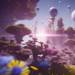 Spaceship landed on futuristic planet, sunny day. clear blue sky, cascade, flowers. Elegant. Extremely detailed. Award winning photography. Fantasy. 8k. Cinematic lighting. Photorealistic. Dynamic lighting. Imperial colors. Crisp quality. Unreal Engine. Colourful cinematic postprocessing. Pixar. VRay.