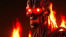 4K. REALISTIC FULL DETAILS. EMISSION DE RADIO HARDROCK FIRESTARTER ANIMEE PAR UN TERMINATOR