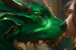 A ultra detailed emerald colored dragon scratching behind its ear like a dog 4k high resolution dynamic lighting Greg Rutkowski Alphonse Mucha Artgerm WLOP trending on artstation