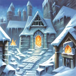 fantasy 90's tcg art frozen ice block prison