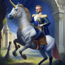 Pintura de un centauro, es el presidente Macron de Francia. No legs.