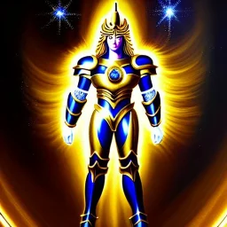 ultra detailed fullbody Portrait in oil on canvas of Saint Seiya`s Taurus Aldebaran with Gold Armor ,extremely detailed digital painting, extremely detailed face,crystal clear Big eyes, mystical colors ,perfectly centered image, perfect composition,rim light, beautiful lighting,8k, stunning scene,extremely sharp detail,finely tuned detail, ultra high definition raytracing, in the style of Simon Bisley.