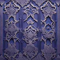 Hyper Realistic Navy-Blue & Purple Islamic-Architectural-Pattern