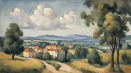 Style Cézanne, calm beauty, French landscape, beautiful composition, exquisite detail