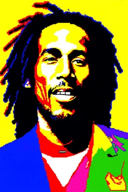 pop art pixels 1000 images warhol style x bob marley portrait
