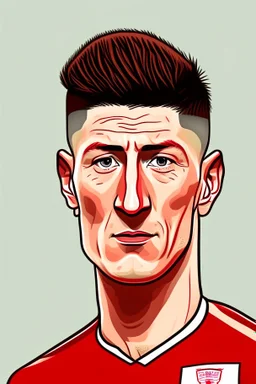 Robert Lewandowski Polish football player cartoon 2d