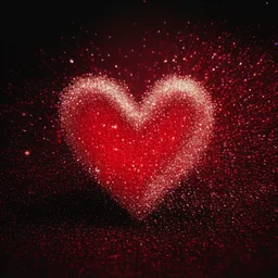 motion blur red glitter electric heart