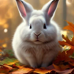 white rabbit, natural pigment, extremely sharp detail, finely tuned detail, ultra high definition, 8 k, unreal engine 5, ultra sharp focus, autumn ambiance