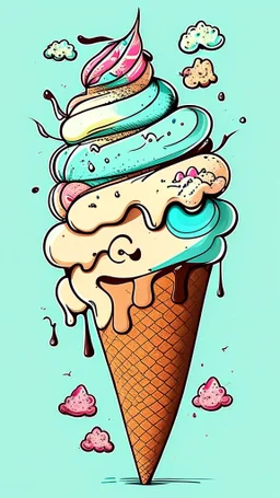 Fun doodle ice-cream