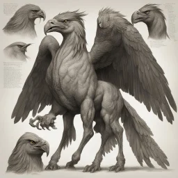 A creature with a combination of an eagle's head and a horse's body