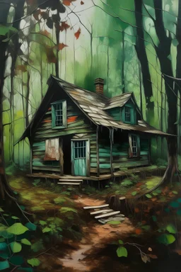 ارسم بيت في غابة