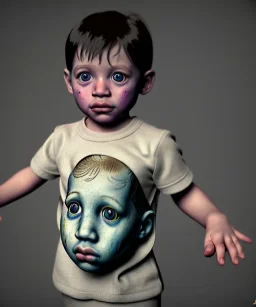 Pablo picasso toddler, full body, dramatic lighting, hyper realistic