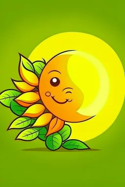 cartoon sun leaves and comes moon