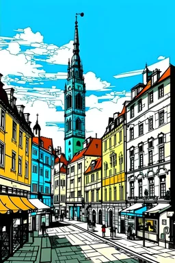 Bratislava old city, city of Slovakia, typical picture, nice view, pop art