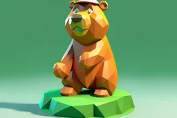 low poly 3d model of yogi bear