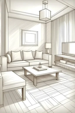 Very simple living room sketch with modern style