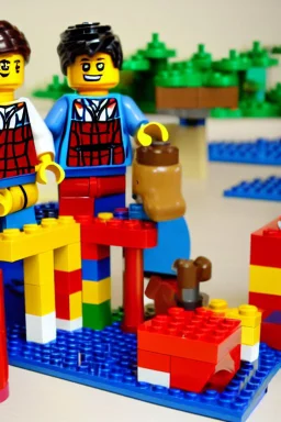 in lego blocks "can we go on a date" in lego masters style