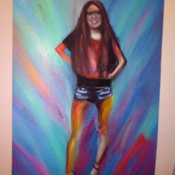 Full body portrait, painting, medium shot lady Youthquake