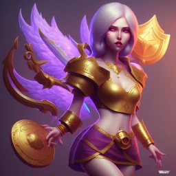 isometric clean art of a seraphine,league of legends, soft lighting, high definition, unreal 5, full body