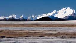 Snow mountains rolling plains