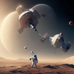 Astronaut landing on a newly discovered planet