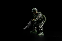 toy soldier military operation rapocolypse to to right corner black floor black blackground