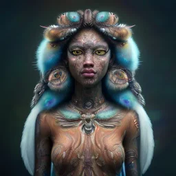 Insanely detailed photograph of an elaborate beautiful hawk goddess intricate glowing skin eyes intricate hawk lashes fur dress hyperdetailed painting by Anna Dittmann Huang Guangjian and Dan Witz CGSociety ZBrush Central fantasy art album cover art 4K 64 megapixels 8K resolution HDR Greek shiny space colours jewelry celestial hair eyes light"