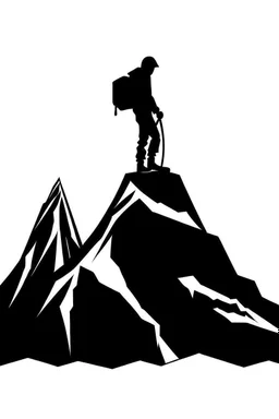 moutain,climber clip art simple two,tone