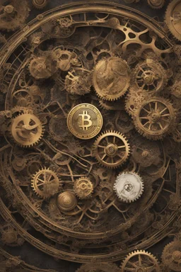 digital masterpiece depicting Bitcoin as the central piece in an intricate clockwork mechanism? The gears and cogs represent different cryptocurrencies, with Bitcoin at the heart, driving the entire system. The 8K resolution would capture the fine details of this unique portrayal, showcasing Bitcoin's integral role in the intricate machinery of the crypto world.