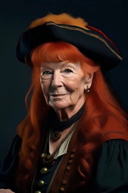 elderly red-haired pirate woman