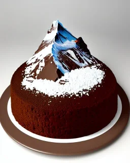 Matterhorn model made of chocolate sponge cake