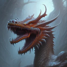 dragon head, fantasy, sharp focus, concept art, 8 k thomas kinkade gerald brom adrian smith