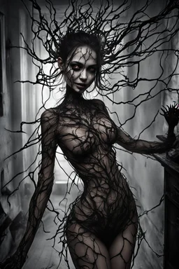 As the girl performed each step of the ritual in the darkness of her room, her body began to undergo unimaginable transformations. The malice in her smile intensified, and her eyes took on a sinister gleam. Her skin turned translucent, revealing a network of black veins that extended like roots beneath her epidermis.