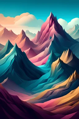 A surreal mountain range in the style of van ghoh