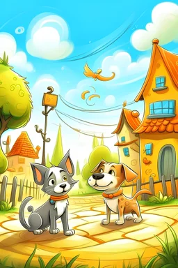 In a small town called Sunny Town, there is a naughty dog ​​named Oscar and a smart cat named Lily who are best friends. They often explore the town together, looking for interesting things to do. One day, Sunshine Town held a grand dog and cat competition, which included various competitions, such as long jump, tree climbing, etc. After Oscar and Lily heard about the competition, they were so excited that they decided to participate together. On the day of the competition, all the animals in
