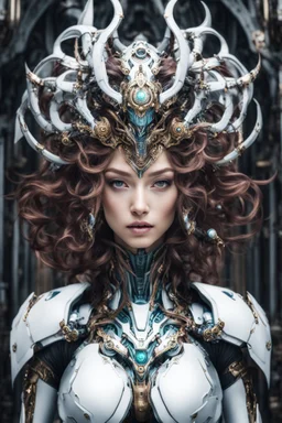 Facing front Photography Beautiful Medusa Queen Cyborg Mecha Robo