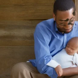 Father getting milk