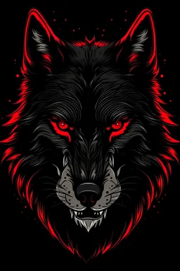 a vector of a lack wolf b& red , noir effect