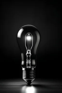 incandescent light bulb in interior black and white Realistic