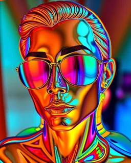 WPAP Pop art style outside emboss 3d shiny cubis mirrors glass minimalist Neo Surrealisme Unique surrealistic artwork brutal multicolor neon colors,find details,UHD neons