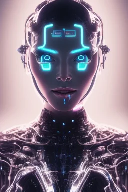 cyberpunk, head, smile women, portrai, face cry, black eyes, tron, cyborg, robot, cyborg, white hair, seven , perfekt, real, dream, hr giger