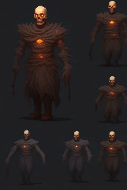 pixel undead soul sprite for pixel game in the medieval style side view idle animation. --ar 9:16