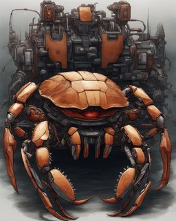 A crab which is mechanized, highly detailed with transformers art style and visuals