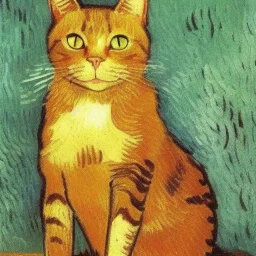 Portrait of a cat by Van Gogh