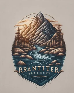 River and mountains logo design