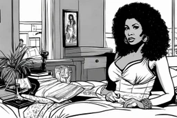 an illustration for the comic "Danger in the bedroom: Pam Grier is Coffy" by Jean-Paul Riopelle