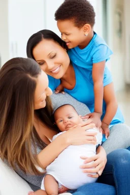 Mother breast feeding a child